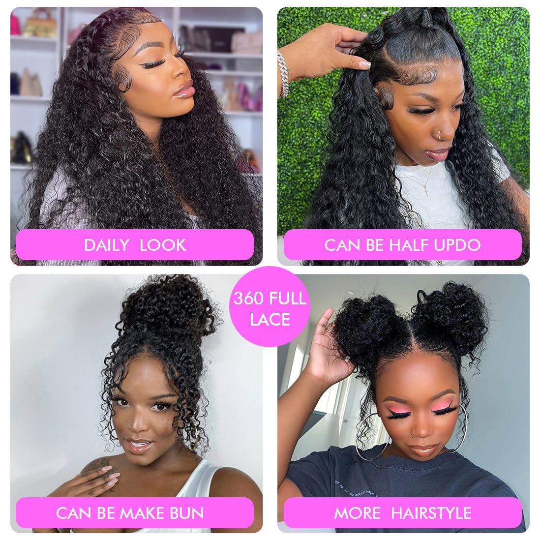 Healthair Deep Wave Lace Front Wig 360 Lace Front Wigs Human Hair Invisi Strap