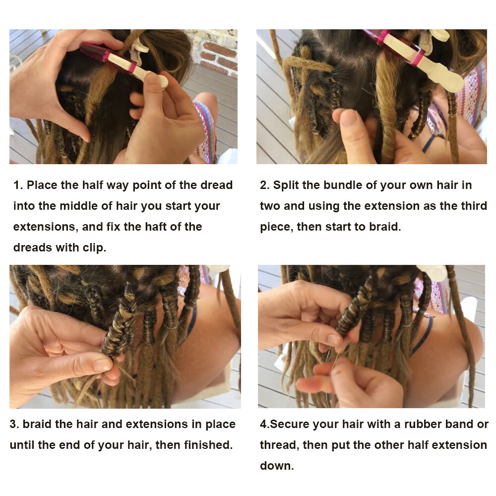 24″ Soft Thin 0.6cm Double Ended Dreadlocks Synthetic Braid DE Dreads Extensions