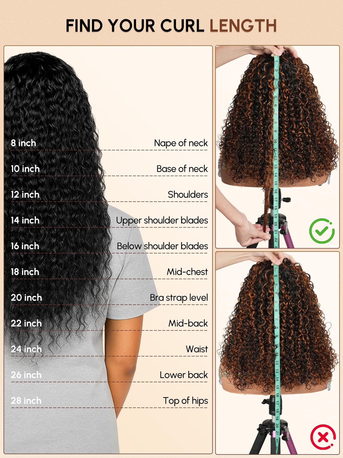 Shangyinfa Balayage 1B/30 Water Wave Half Wig Human Hair Flip Over Drawstring