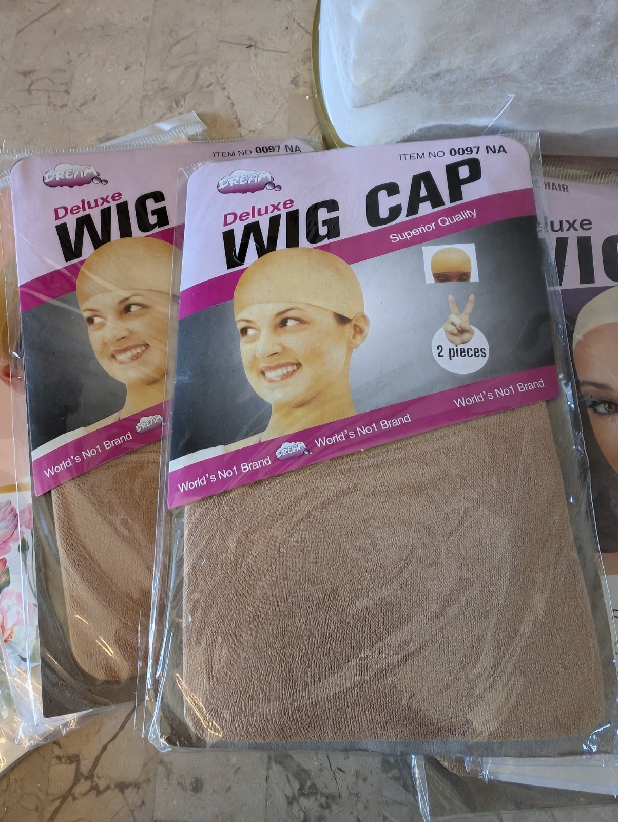 LUVME Assorted Accessories With 3 12″ Human Hair Clip In Extensions, Net Caps