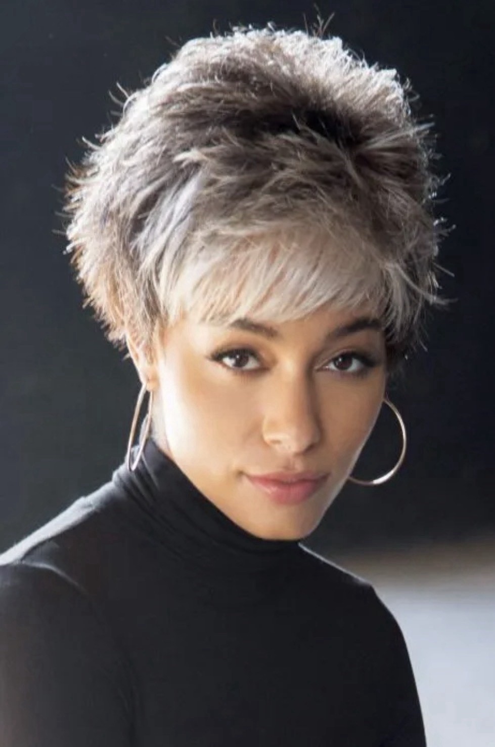 Rene of Paris Zoe Wig Short Pixie Silver Stone* Synthetic Classic Cap Versatile