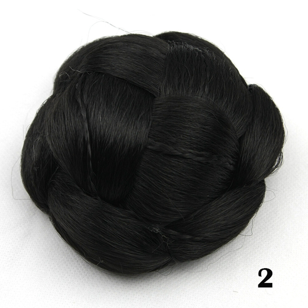 Braids Bun Chignon for Women Brides Clip in Hairpiece Princess Hair Bun Wig Updo