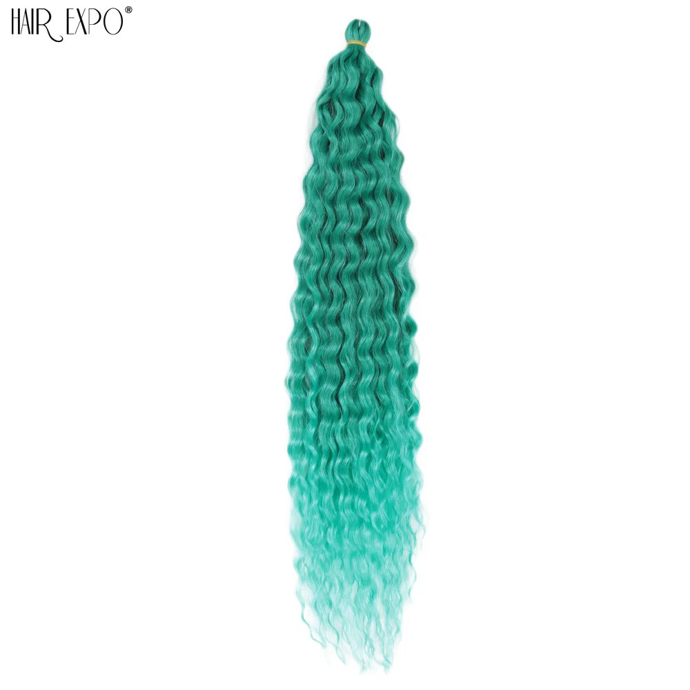 22 Inch Ombre Ariel Curl Crochet Hair Synthetic Deep Wave Braid Hair Extensions