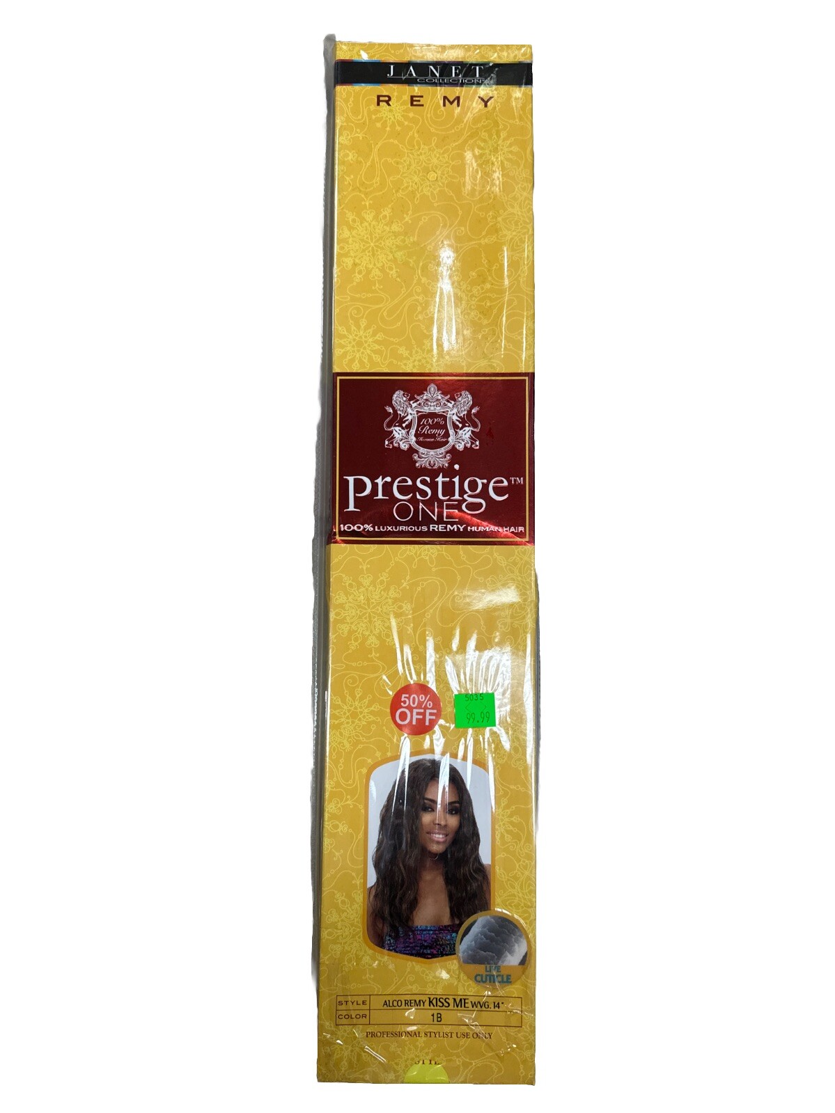 Janet Collection Prestige One 100% Remy Human Hair Kiss Me 14” #1B Color