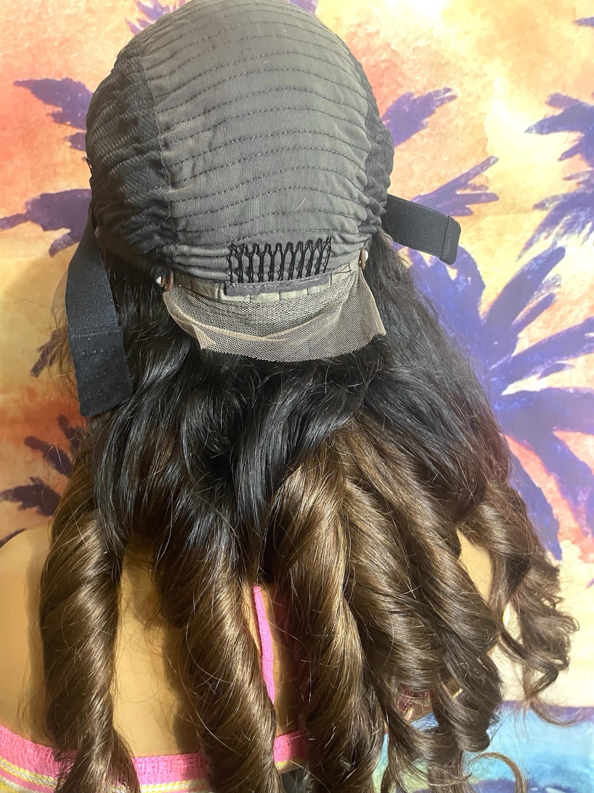 22” Honey Blonde & Brown Ombre Body Wave Human Hair 13×6 Lace Front Wig
