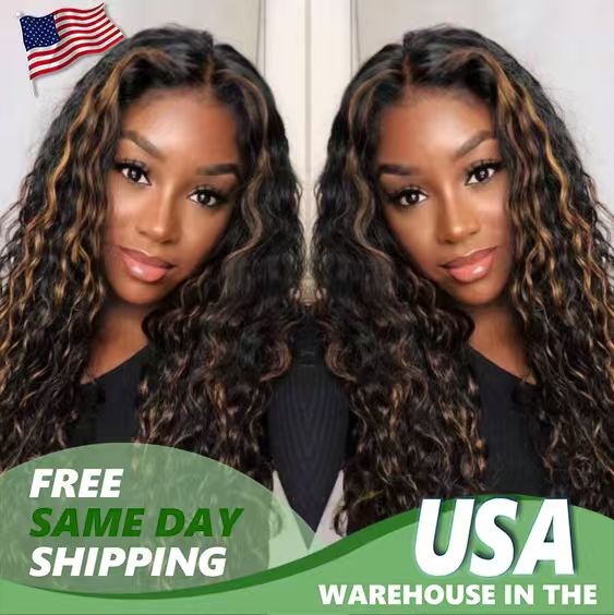 200% Density Brazilian Virgin Wigs 13×4 Water Wave Ombre 1B/30