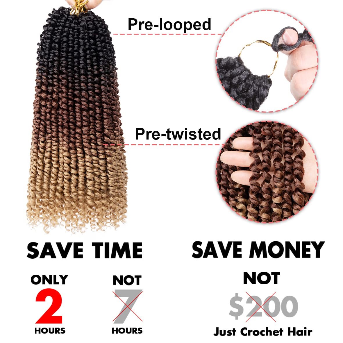 8 Packs Pre twisted Passion Twist Crochet Hair for Black Women 12 Inch Synthe…