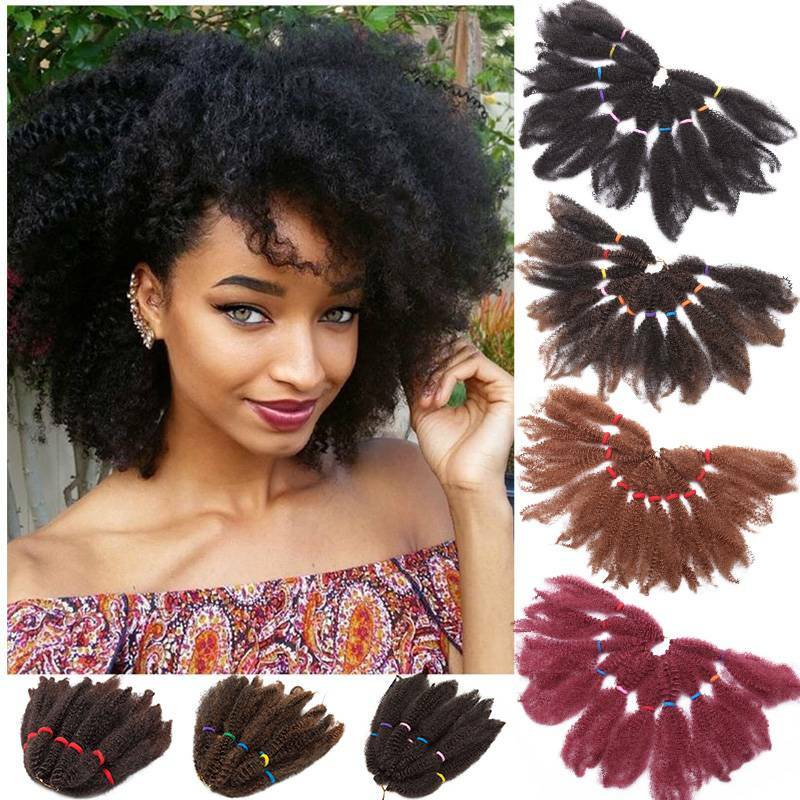 USA Afro Curly Kinky Bulk Braid Braids Hair Extensions Meag Thick Ombre Crochet