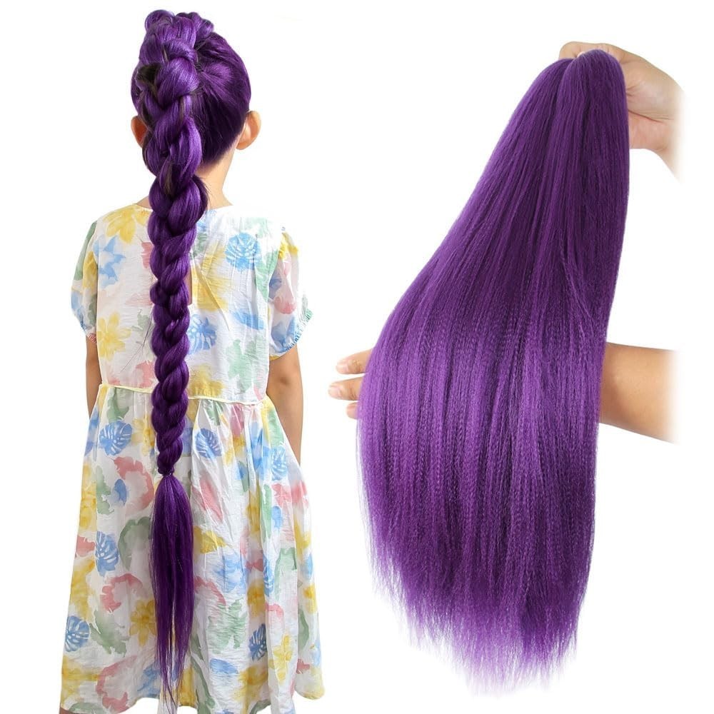 Purple Braiding Hair 4 Packs 30 Inch Professional Pre Stretched Braiding Hair