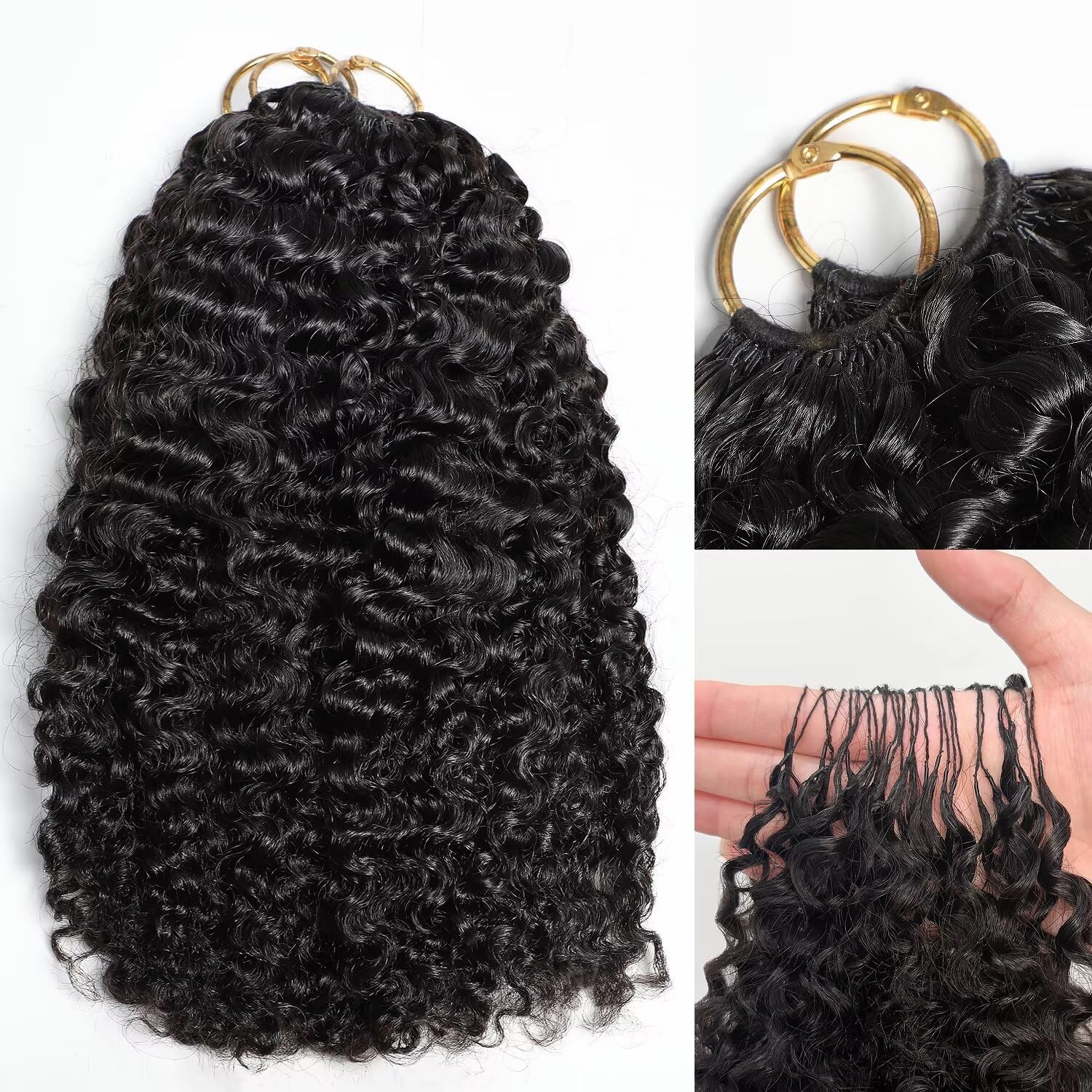 Lemoda Burmese Curly Feather Human Crochet Hair Extensions 14 Inch 120G Human