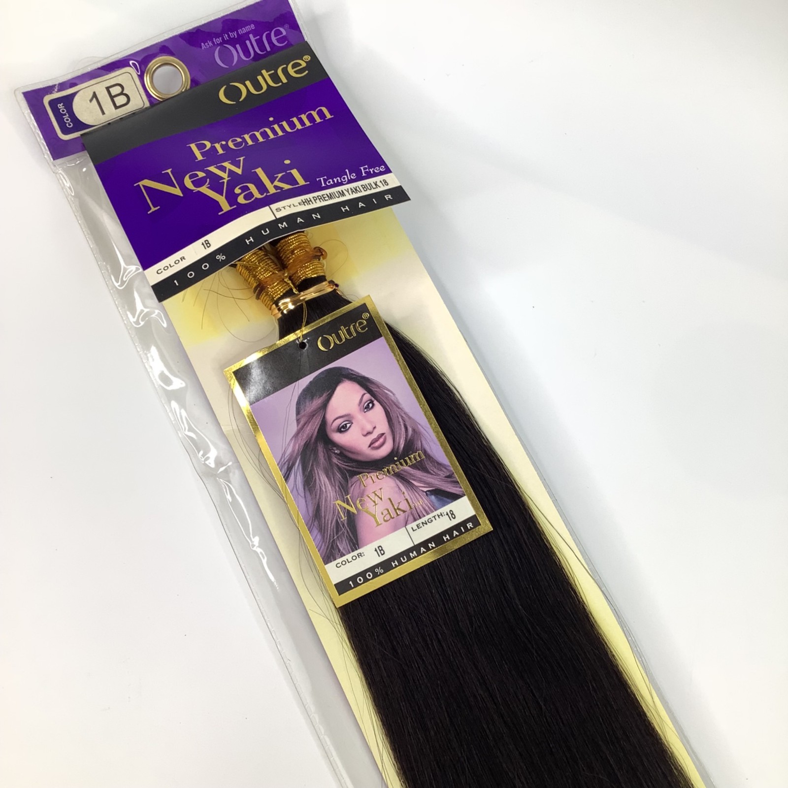 Outre Premium New Yaki 100% Human Hair Braiding 1B Off Black Straight Micro