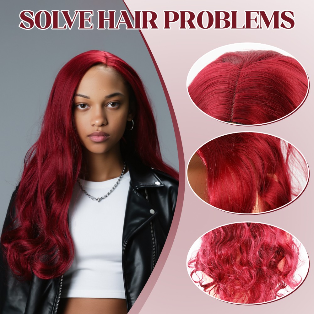 Women’s Trendy Long Curly Afro Wig for Everyday Use in Black and Wine Red Colors