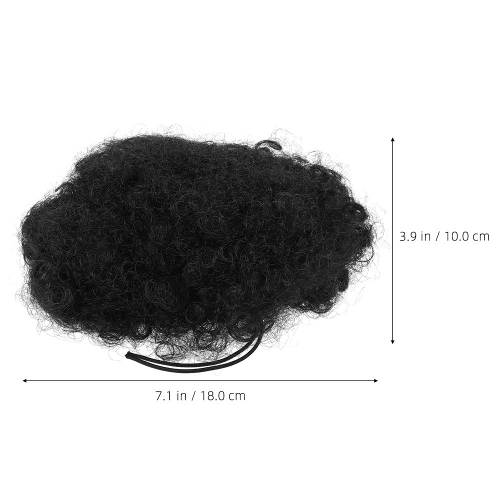 Black Curly Ponytail Extension For Women Everyday Wear 1Set 7.1×7.1×3.9In