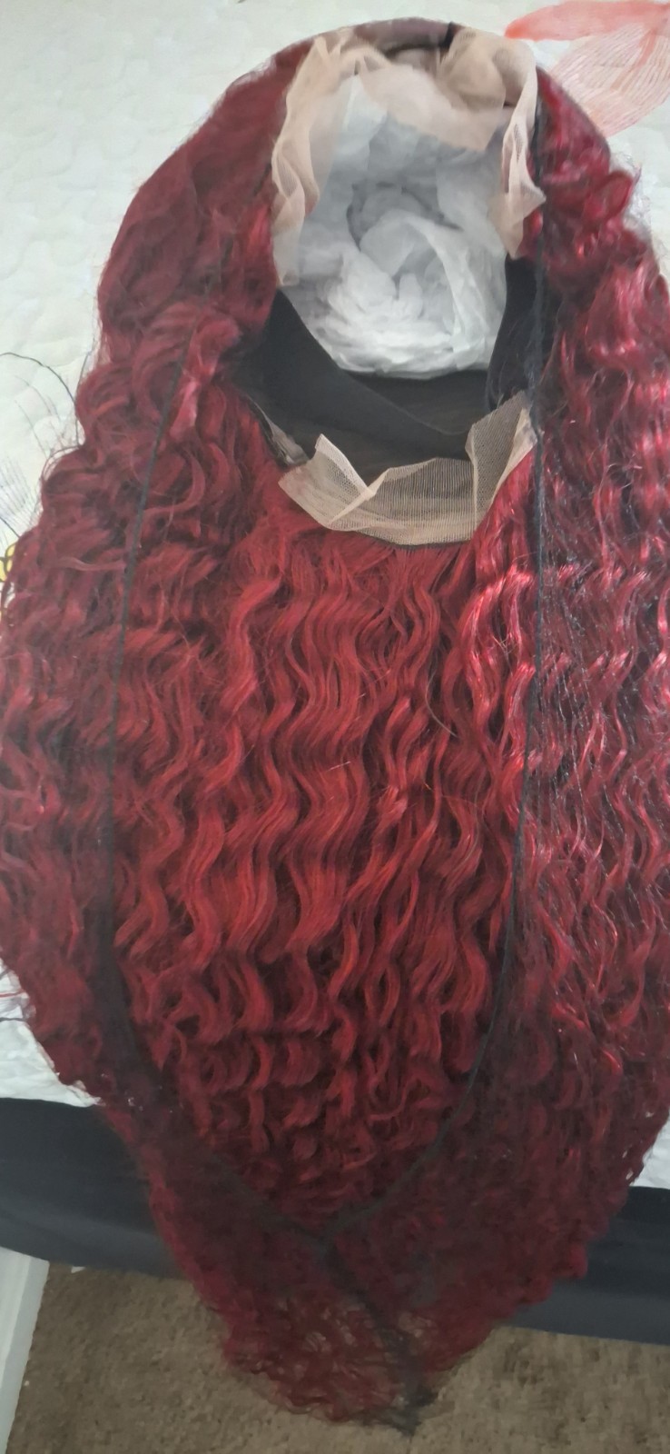 Burgundy curly lace front wig human hair 99j 13×6 HD Lace Frontal Wigs 30 Inch