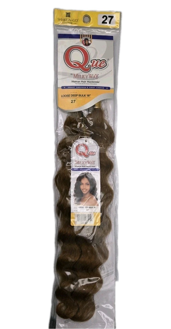 Que By Milky Way Loose Deep Bulk 18″ Human Hair Color 27 Braiding Hair New