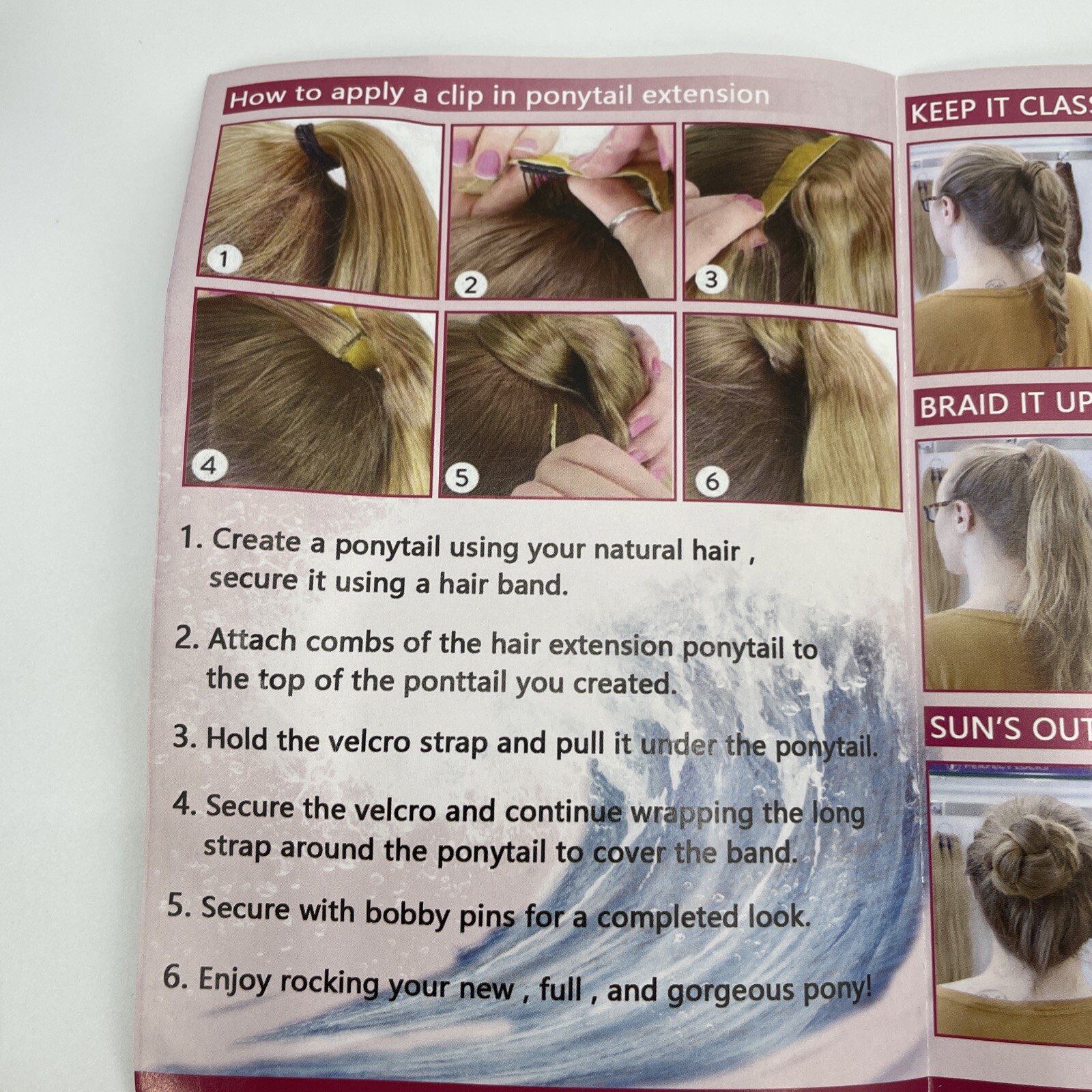 SEIKEA Clip In Ponytail Extension Wrap Around Straight Hair 27″ Mixed Brown NWT