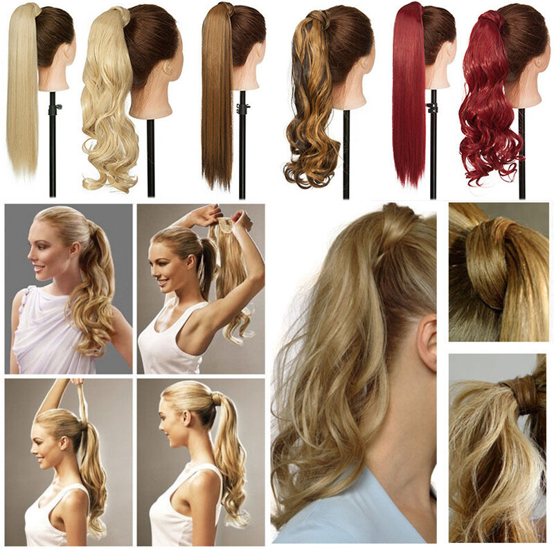 Corn Mega Thick Clip in Ponytail Hair Extension 100% Natural as Human Wave Wavy