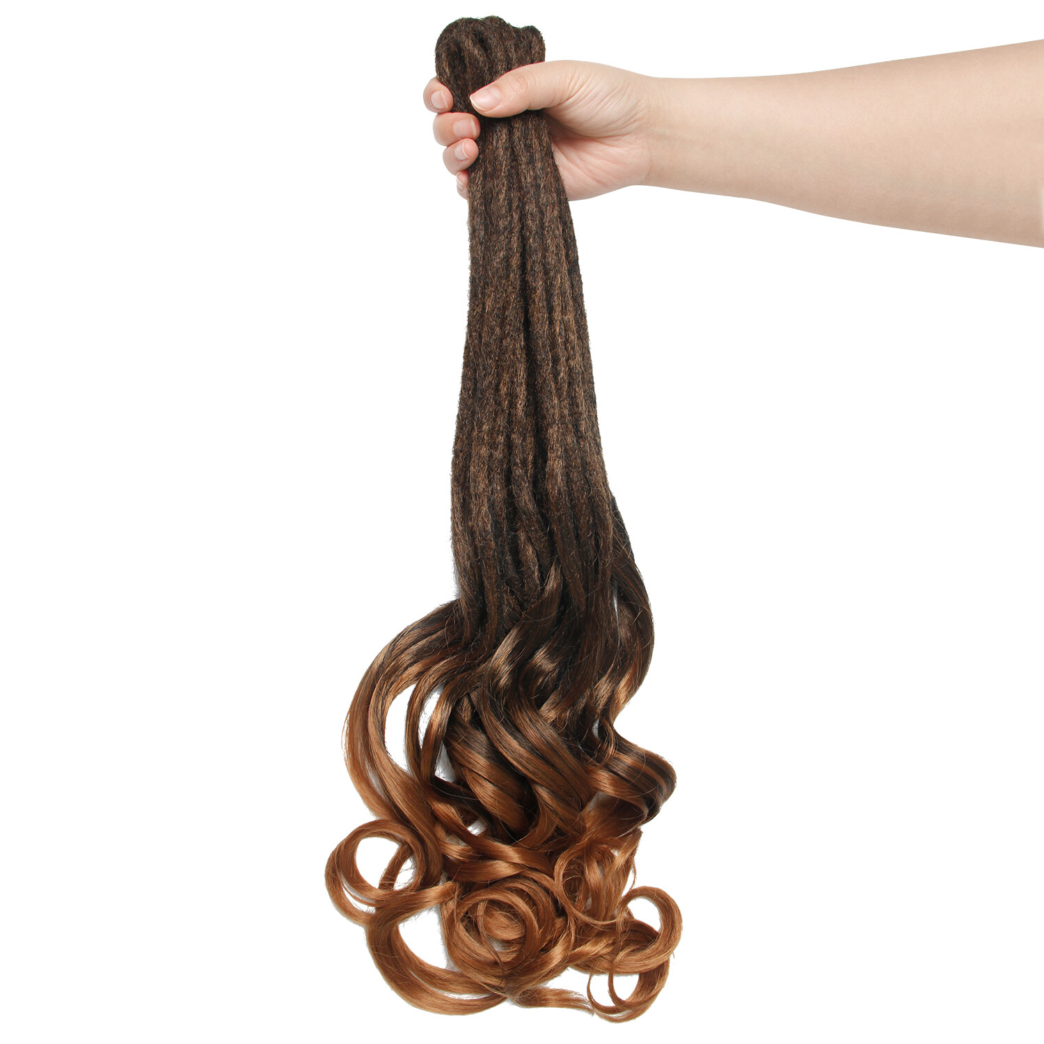 24″ French Curl Double Ended Dreadlocks Extension Princess Hair Curly DE Dreads