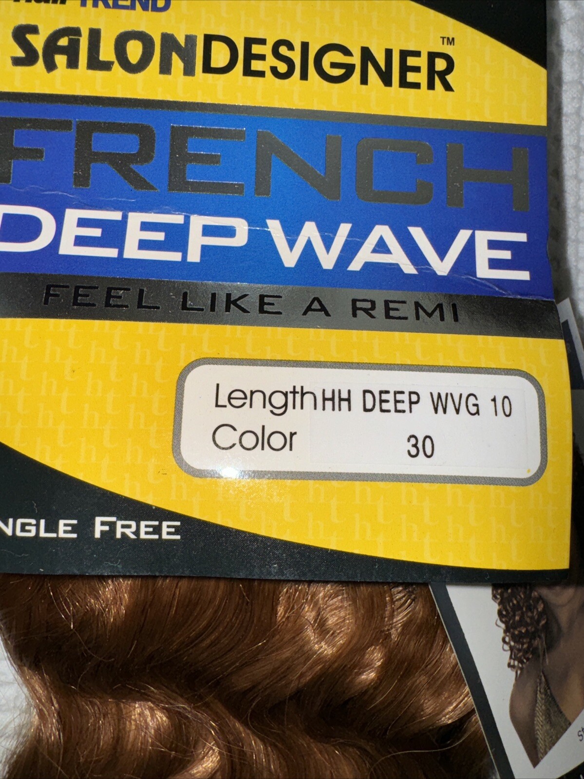 Hair Trend Salon Designer French Deep Wave HH Deep Wave 10” Color 30 Sew In