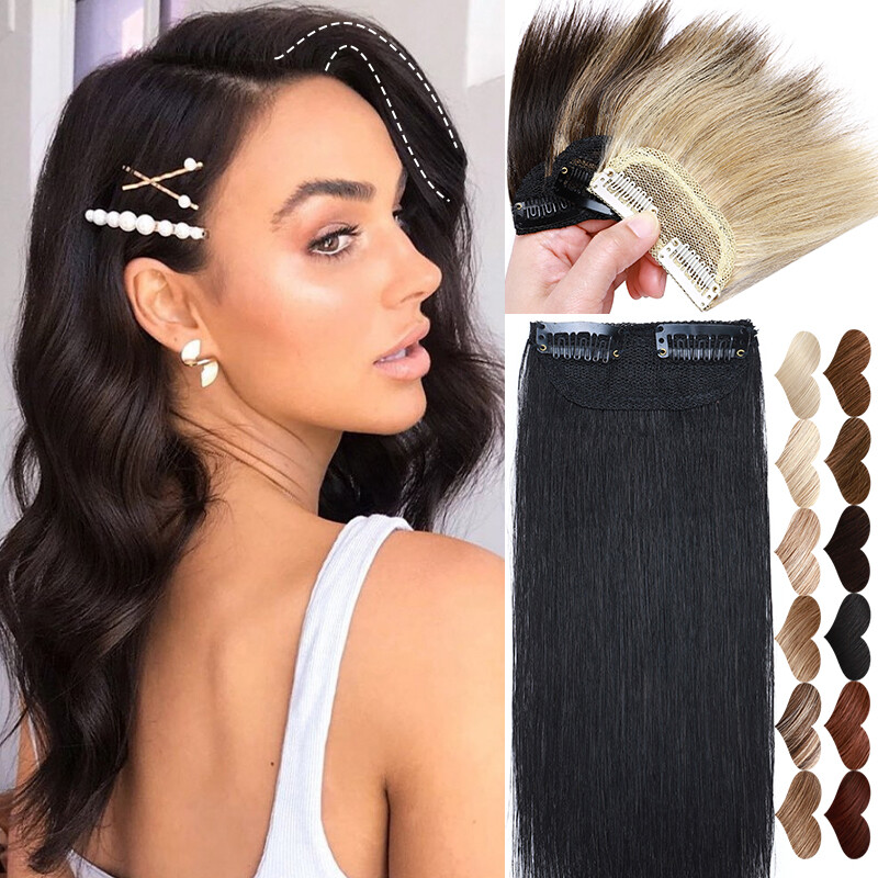 CLEARANCE Hair Pad Topper Clip In Side 100% Remy Human Hair Extensions One Piece