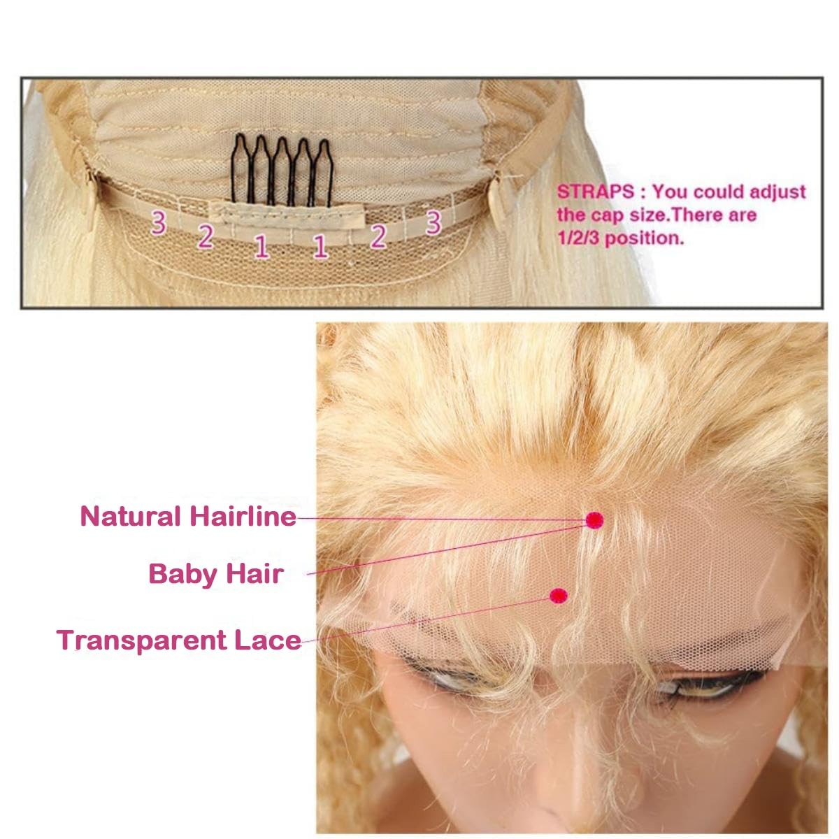 Leximi 613 Blonde Lace Front Wig Human Hair 13X6 Hd Transparent Deep Wave Lace