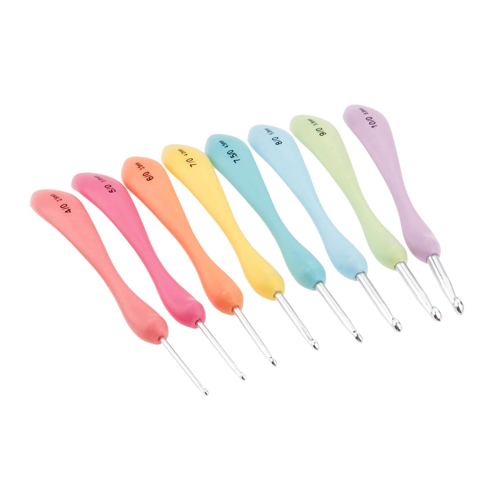 Crochet Hooks Set,Large 2.5,3.0,3.5,4.0,4.5,5.0,5.5,6 millimeters, Multicolor