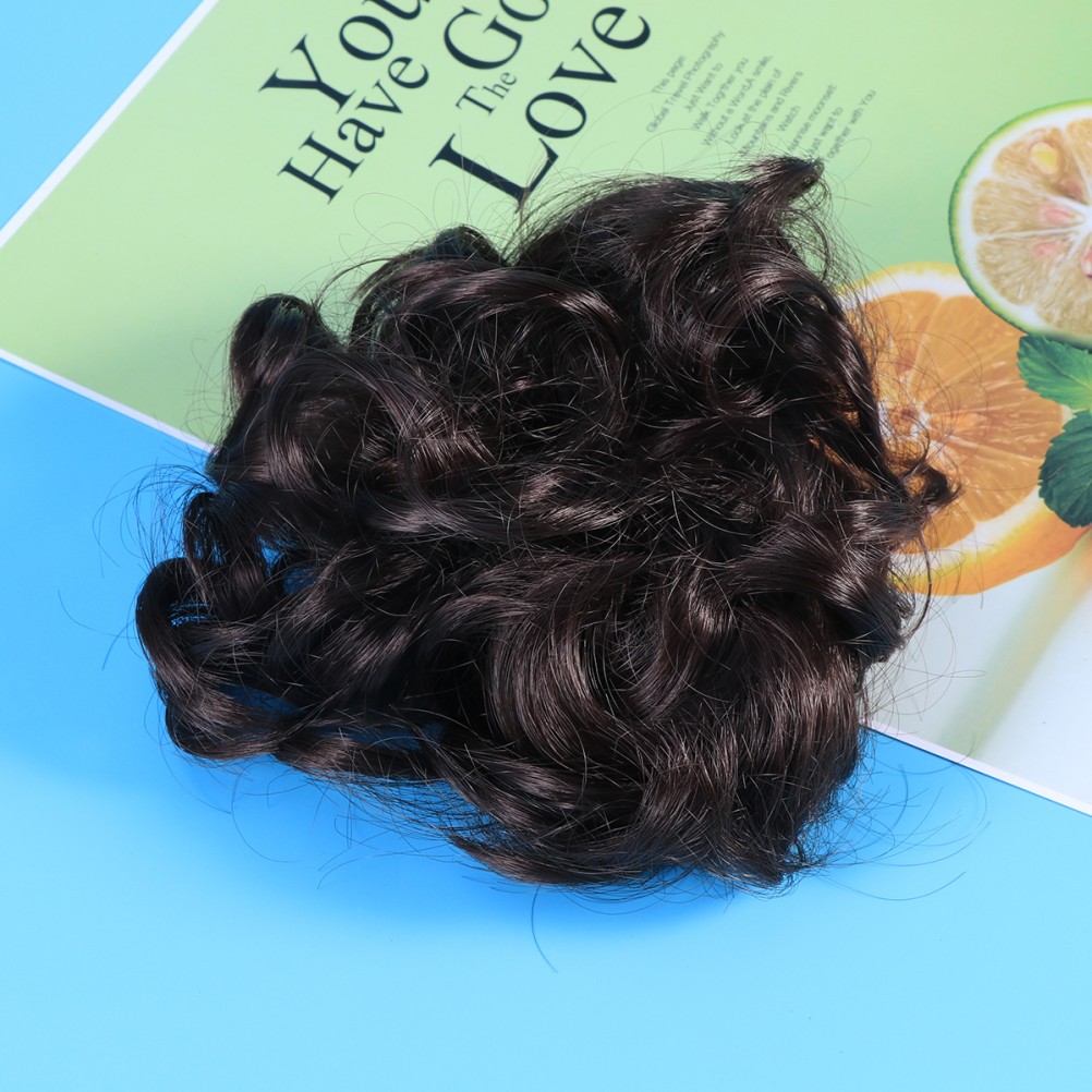 Elastic Light Brown Hair Bun Extension Easy to Wear and Wash for Elegant Events