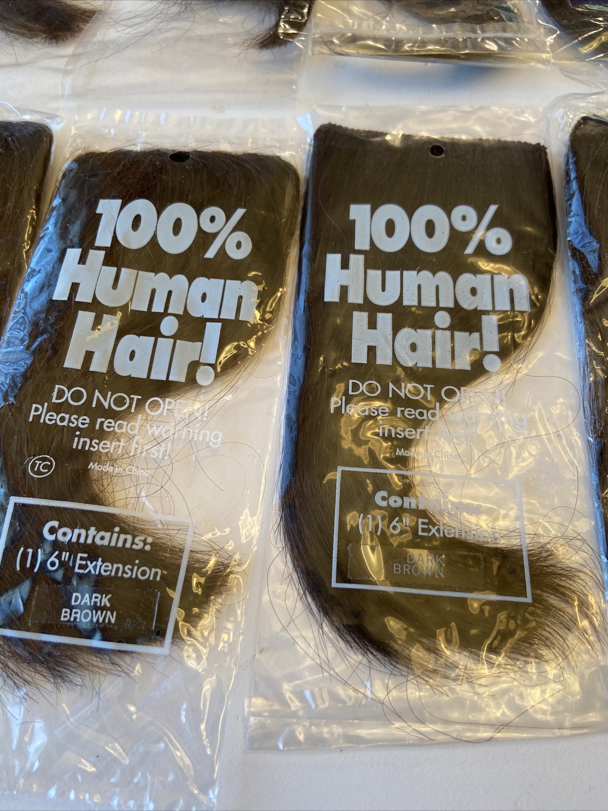 Brandless 100% Human Hair 12” 8” 6” Combs 14 PCS Clip In Extensions Dark Brown H