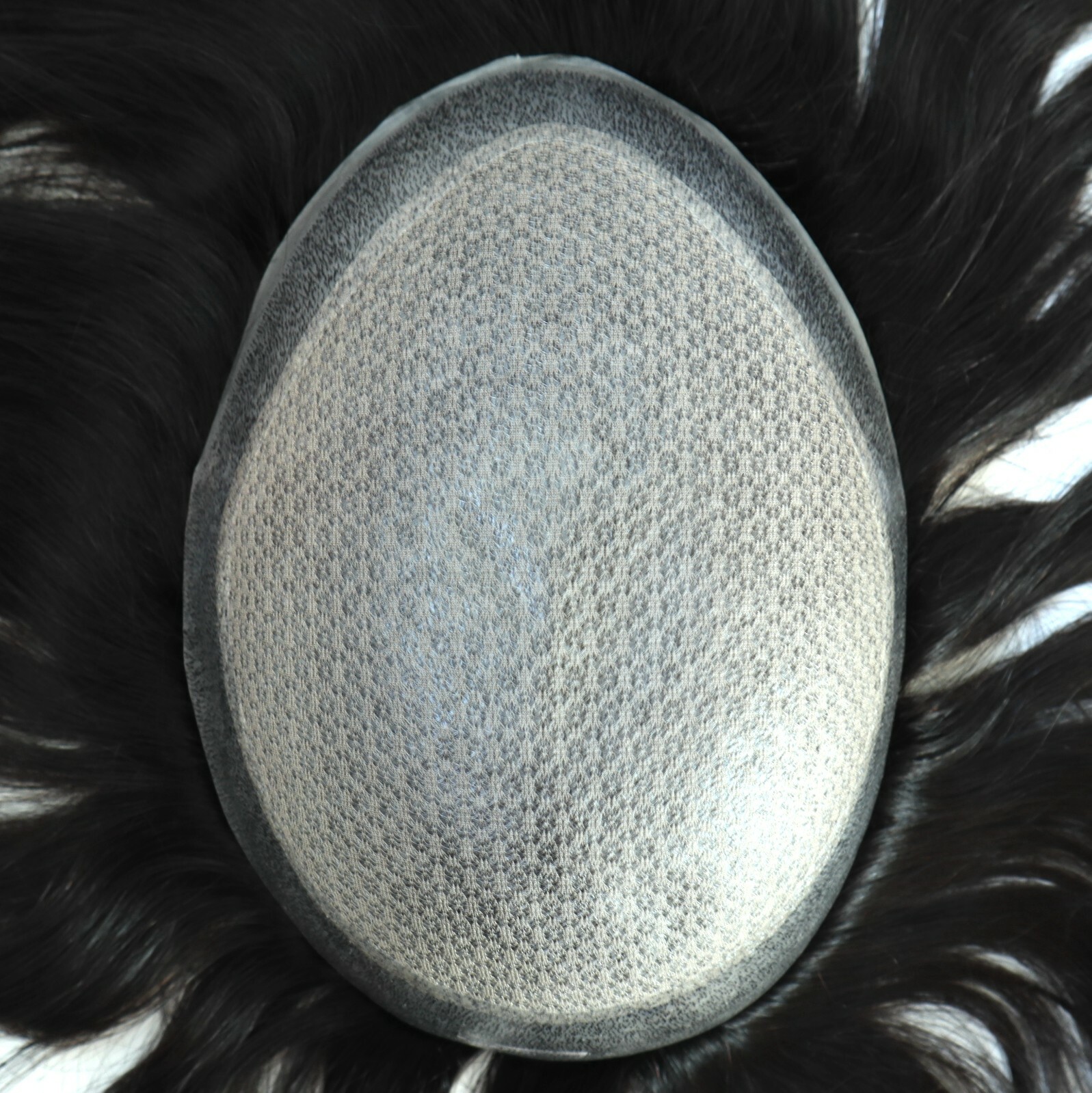 Mens Hair Replacement System Injected Silk Lace Skin Toupee Human Remy Hairpiece
