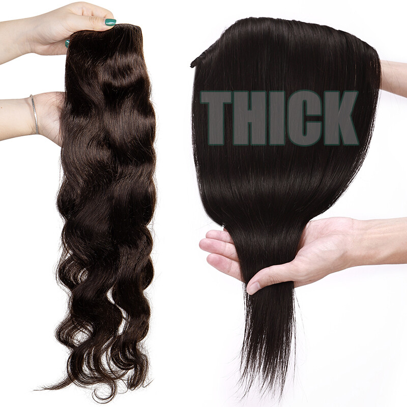One Piece 9A Human Hair Extensions Clip In 100% Remy Real Weft Lucca Light Brown