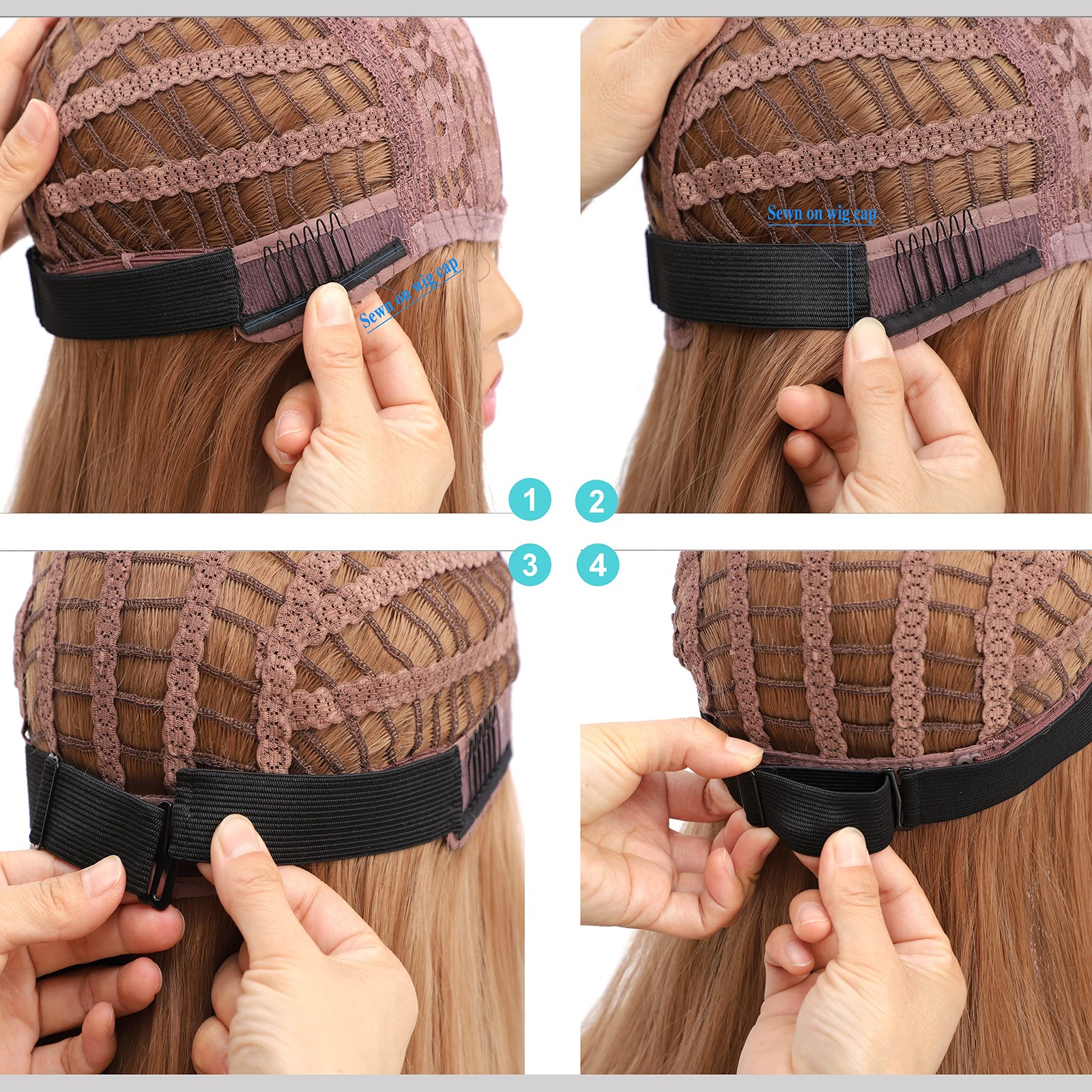 6 Pcs Elastic Band Adjustable Straps for Wig Making Lace Bands Wig Accessories