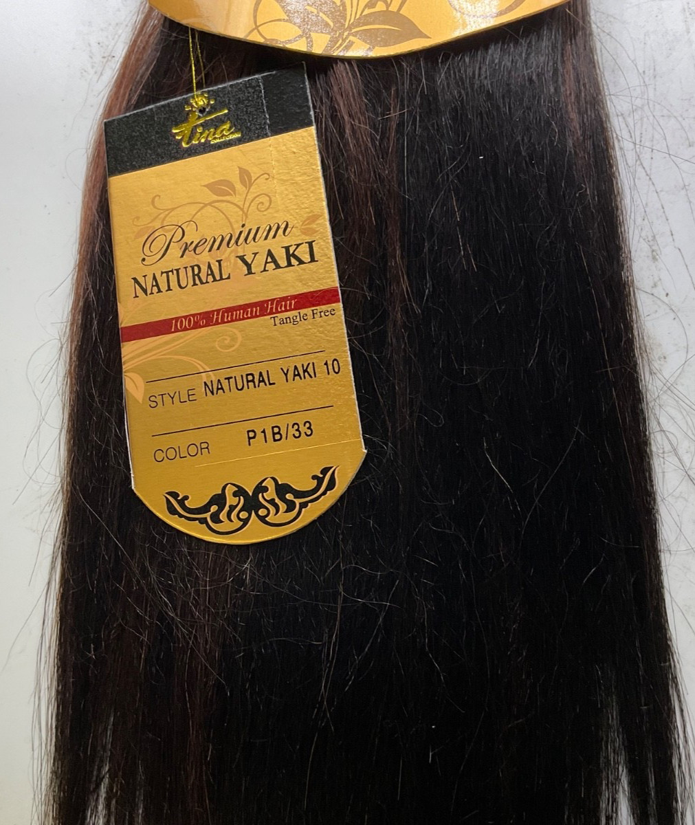 Tina Collection Premium Natural Yaky 100% Human Hair Yaki 10″ Color: 1B/33
