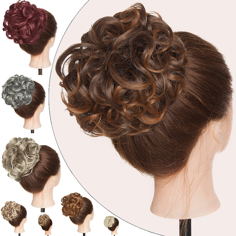 Thick As Human Messy Bun Clip Hair Extensions Curly Scrunchie Updo Chignon Combs