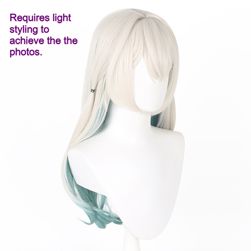 Honkai Star Rail Firefly Long Silver Blue Ombre Wig Heat Resistant Cosplay Party