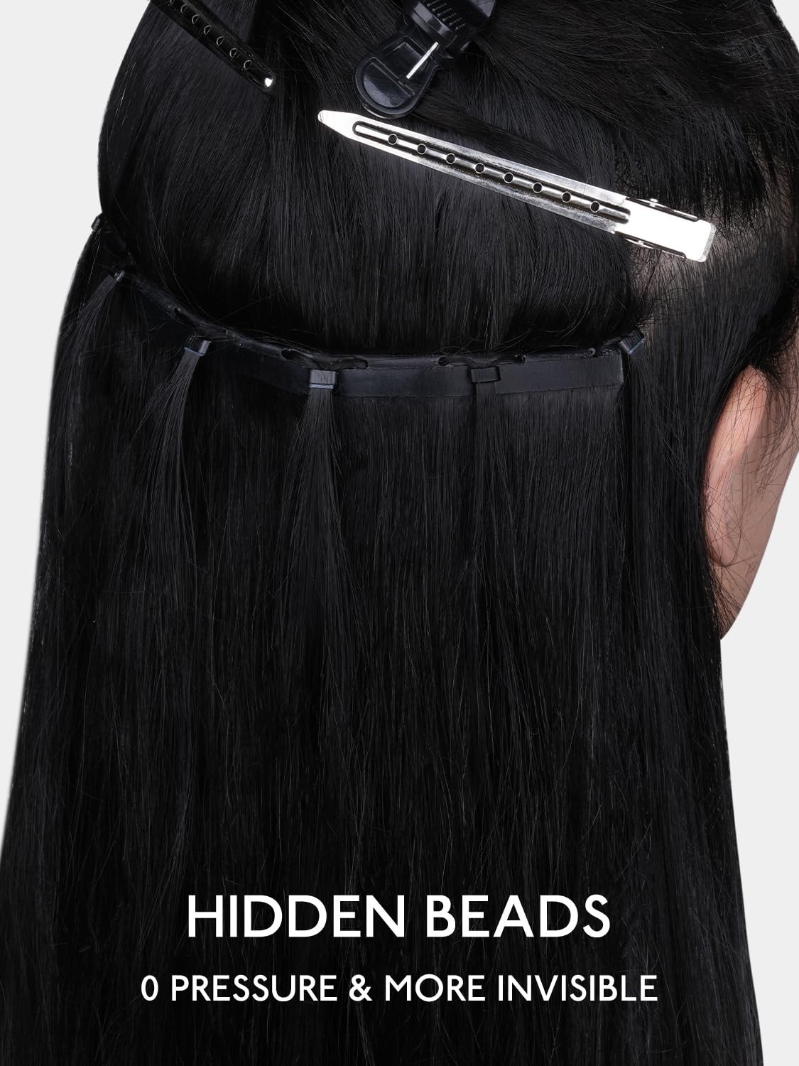 WENNALIFE 3PCS Butterfly Weft Hair Extensions Human Hair 18 Inch 110g Balayage C
