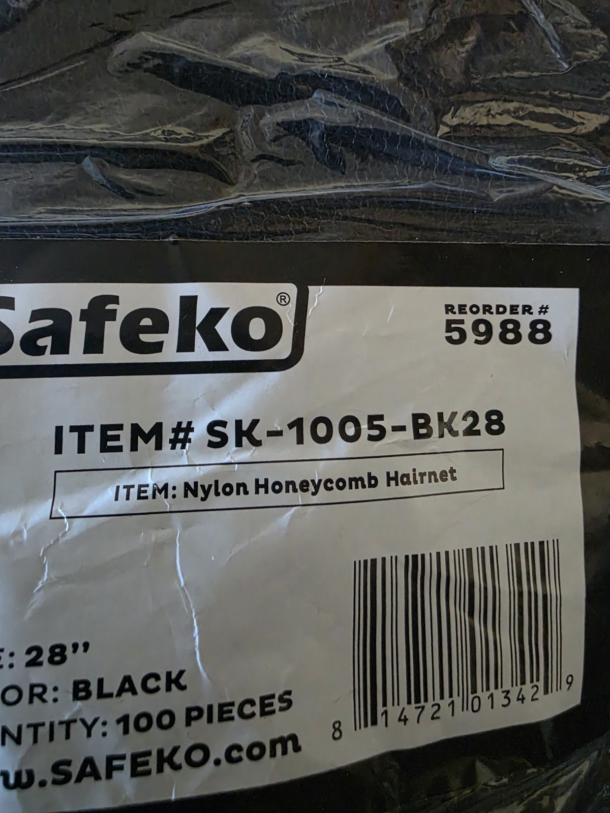 Safeko Hair Nets Approximately 900 PCS Nylon Hairnets 28″ Black