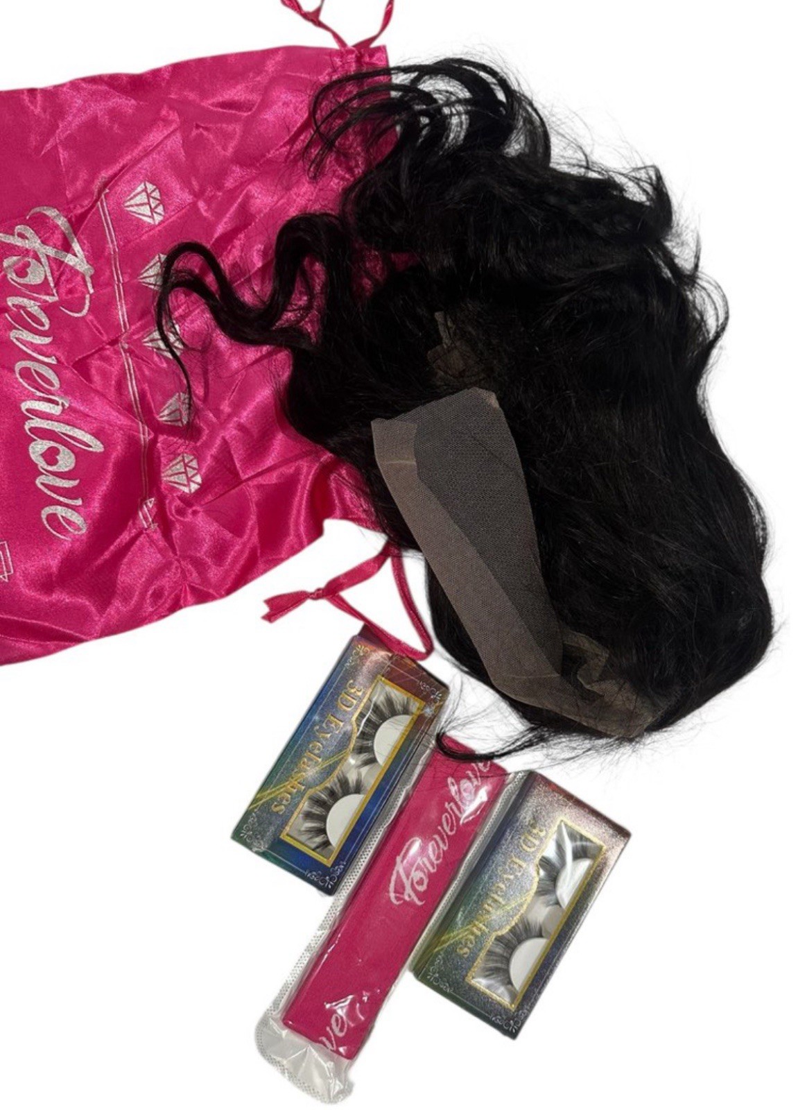 Forever Love Lace Front 10″ Wavy Black Wig (w/ accessories)