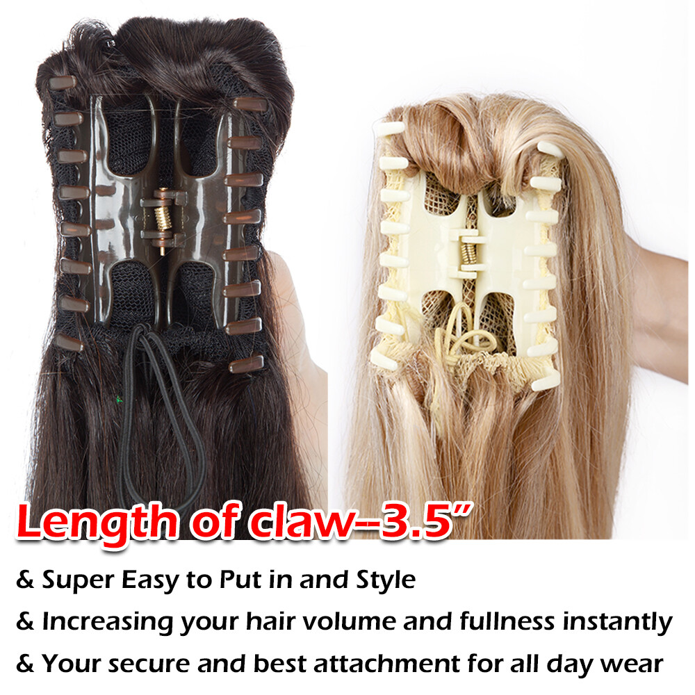 Long Thick Wrap Around Ponytail Clip In Real 100% Remy Human Hair Extensions USA