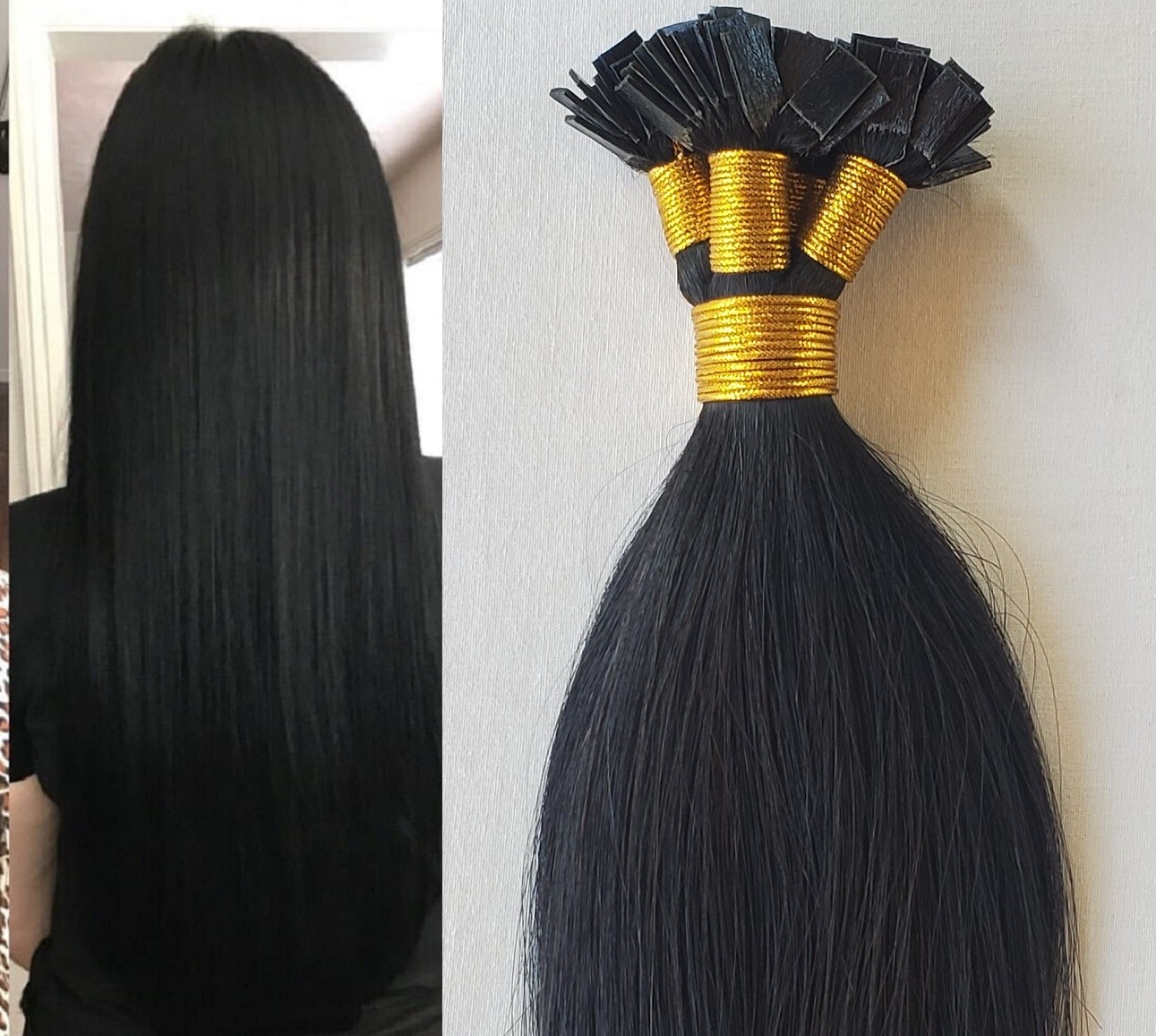 18″,22″ 100 grams,100 strands ,Flat Tip Keratin Remy Human Hair Extensions #1