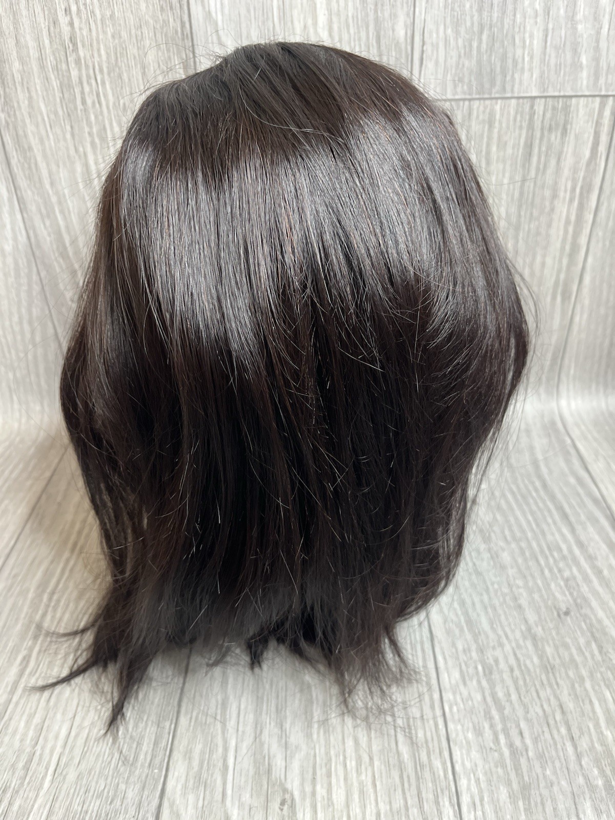 New Black 1B Lace Front Wig human hair 14 Inches With Lace & Baby Hairs C26