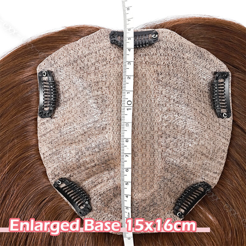 15*16cm Premium Topper Toupee Hairpiece Real Remy Human Hair Silk Base Top Piece