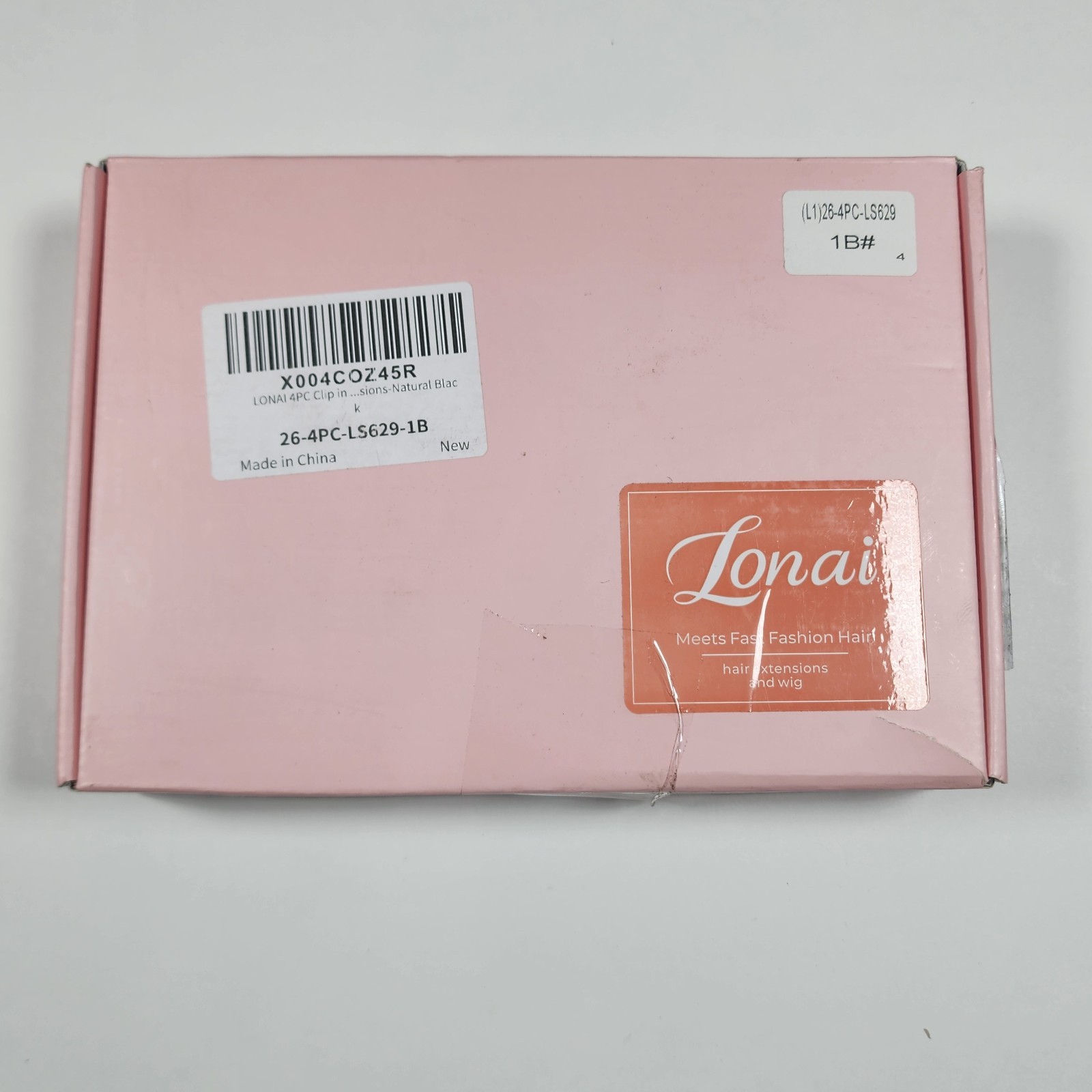 LONAI 4PC Clip in Hair Extensions 26 Inch Curly Silk Natural Black Color