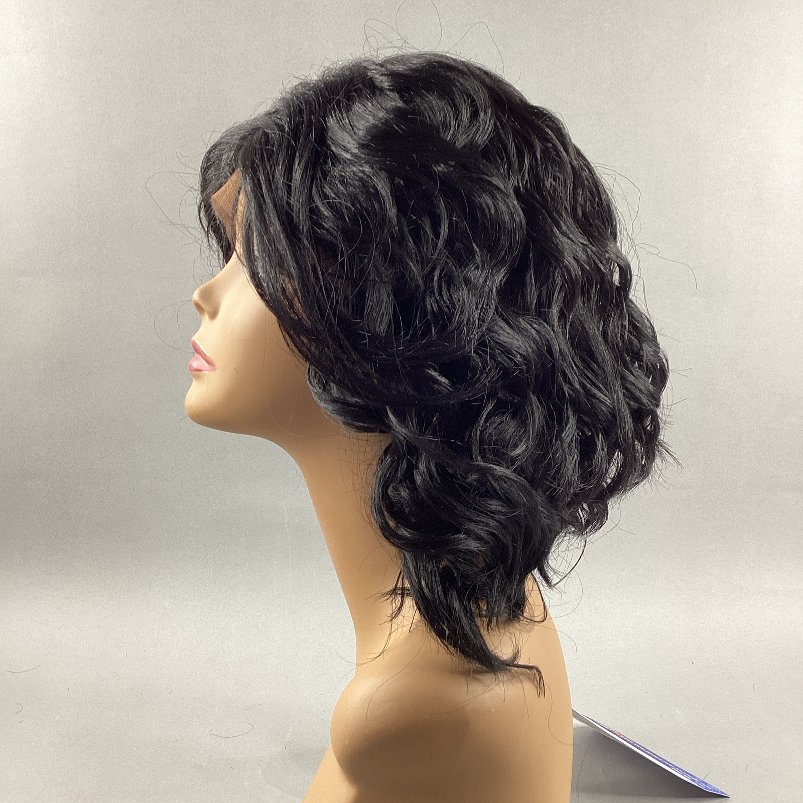 MLI305 Magic Lace Short Wavy #1B Off Black Lace Front Synthetic Wig