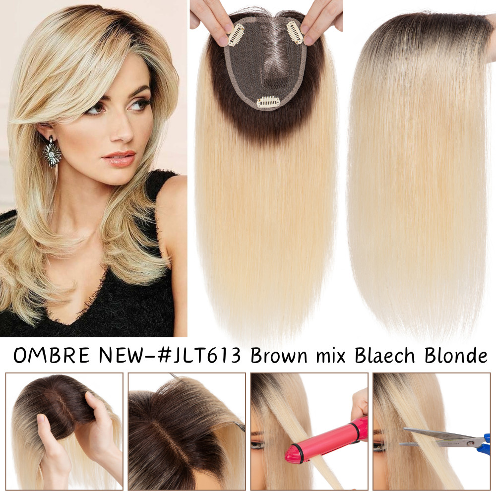 CLEARANCE Clip In Top Hair Piece Topper Toupee 100% Human Hair Women’s Hairpiece