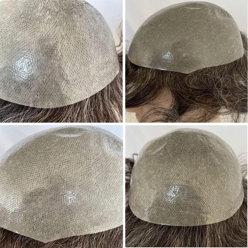 Voloria Mens Toupee Ultra Transparent Thin Skin Pu Replacement Hair Pieces 10X8