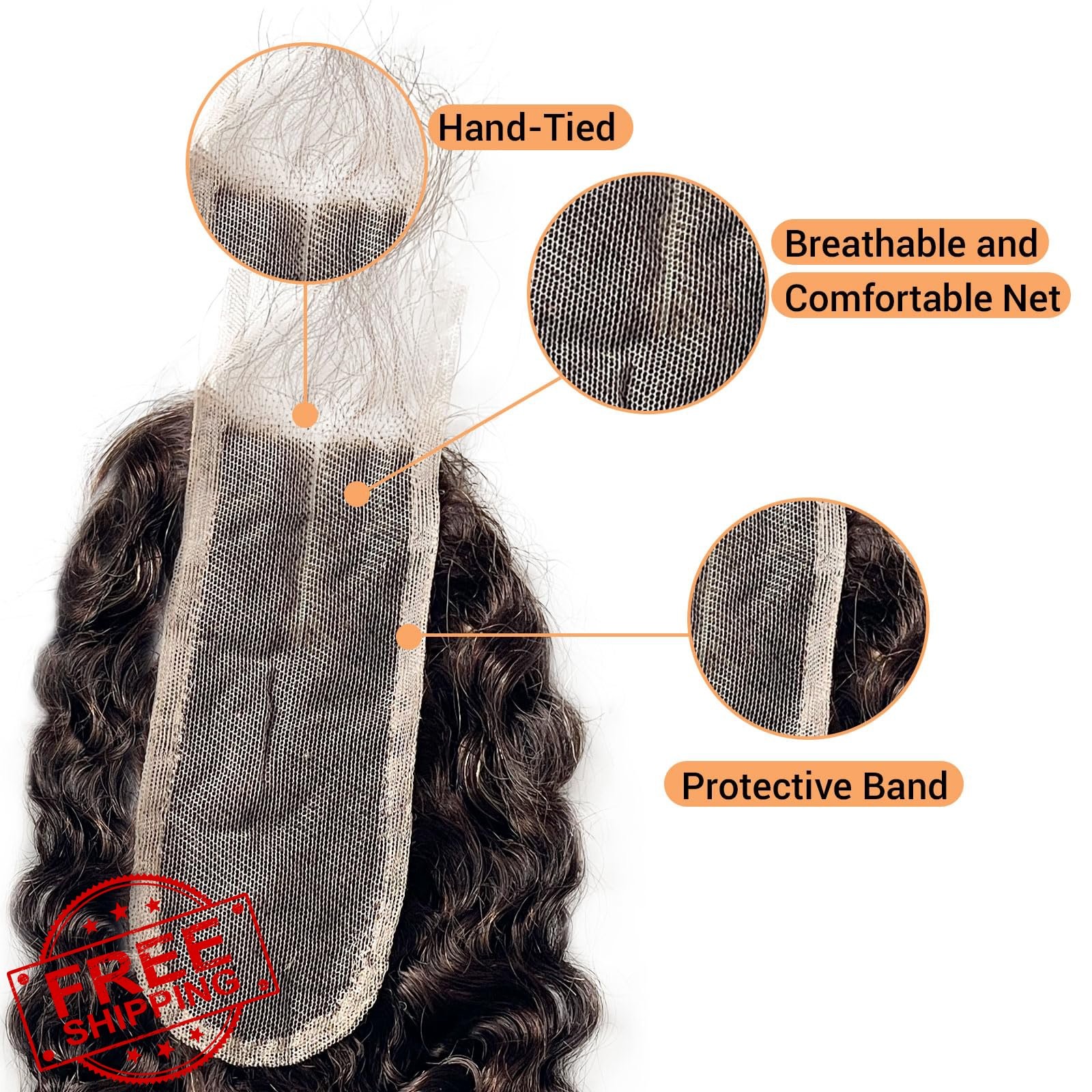 HD 2×6 Transparent Lace Closure P4/27 Highlight Curly 18 Inch Virgin Remy