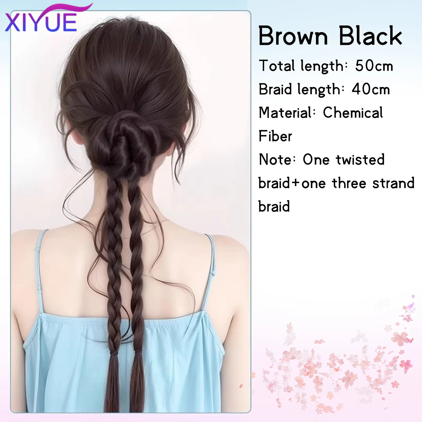 Natural Flower Bud Twist Braid Hair Claw Clip On Synthetic Hair Extensions For