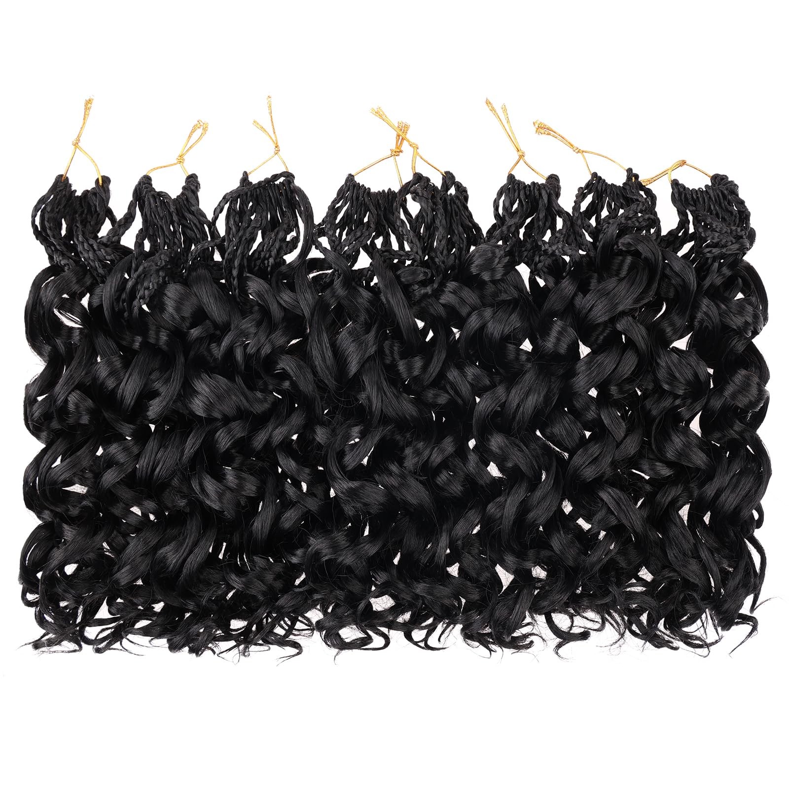 Gogo Curl Crochet Hair 8 Inch 8 Packs Black Pre Looped Ocean Wave Crochet Hai…