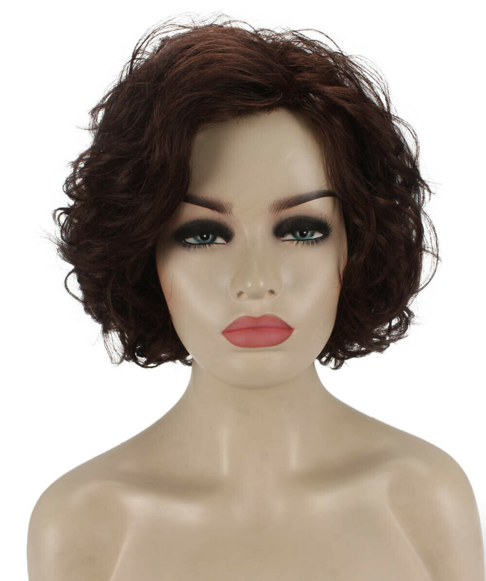 Agnes – Straight Kanekalon Synthetic Fiber Full Wig, 5 – 9.5″, Dark Auburn