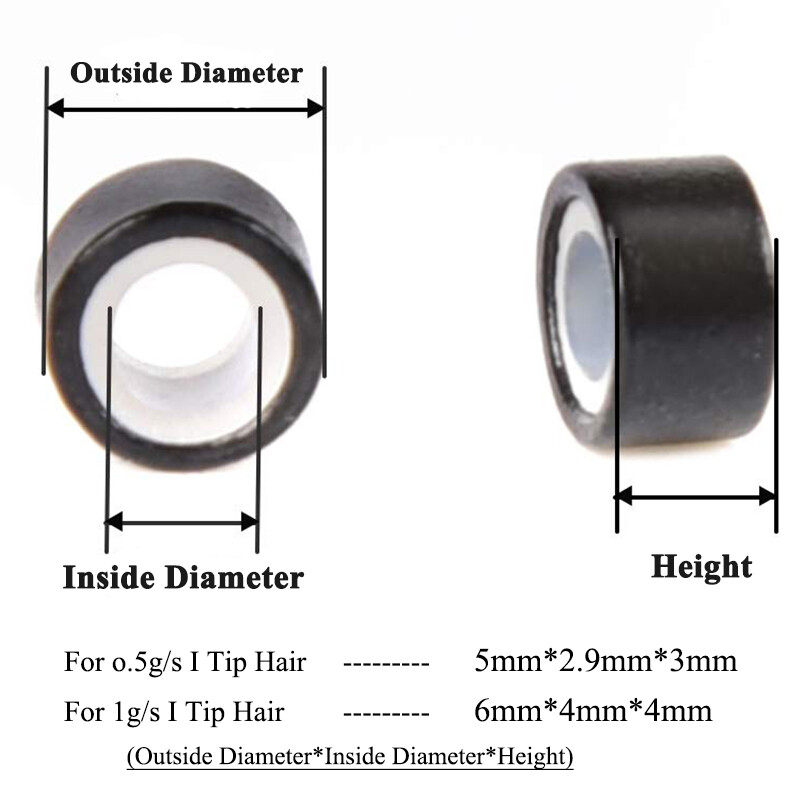 Micro Rings Beads Silicone Lined Loop Bonds For 1g/ 0.5g I Tip Hair Extensions